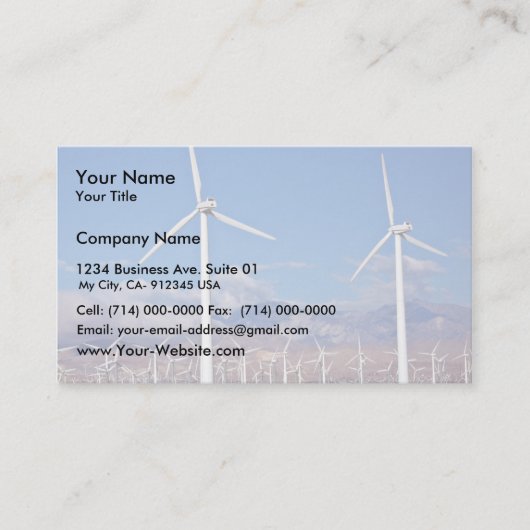 Carte De Visite Turbines éoliennes (Devant)