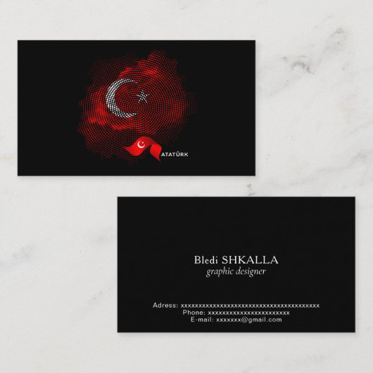 Carte De Visite Turkey flag (Devant / Derrière)