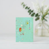 Carte de visite turquoise (Debout devant)