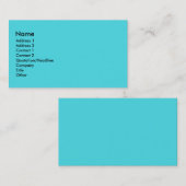 Carte De Visite Turquoise (Devant / Derrière)