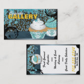 Carte de visite turquoise à la mode de petit (Devant / Derrière)