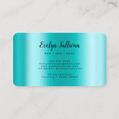 carte de visite turquoise Agate Faux Foil (Dos)
