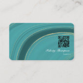 Carte De Visite Turquoise - Agate sarcelle et or Code QR (Devant)
