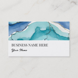Carte De Visite turquoise and gold business cards