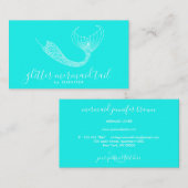 Carte De Visite Turquoise Aqua Blue Green Tail Mermaid (Devant / Derrière)