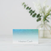 Carte De Visite *~* TURQUOISE AQUA BLUE White Gradient Parties sci (Debout devant)