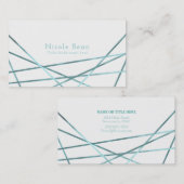 Carte De Visite Turquoise Aqua Lignes géométriques modernes Glam P (Devant / Derrière)