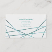 Carte De Visite Turquoise Aqua Lignes géométriques modernes Glam P (Dos)