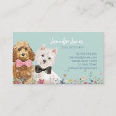 Carte De Visite  Turquoise Aquarelle Chien race Chien Groomer  (Devant)