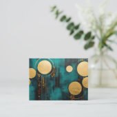 Carte De Visite Turquoise aux formes or (Debout devant)