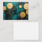 Carte De Visite Turquoise aux formes or (Devant / Derrière)