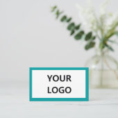 Carte de visite Turquoise avec logo Votre propre d (Debout devant)