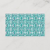 Carte De Visite Turquoise avec Motif en dentelle Crochet blanc (Dos)