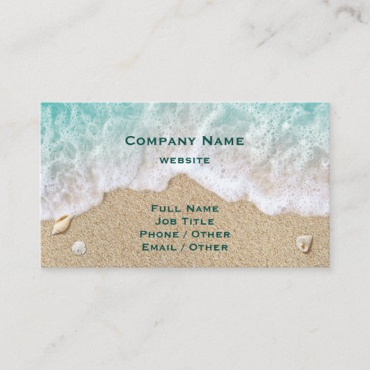 Carte de visite Turquoise Beach Waves & Sand (Devant)