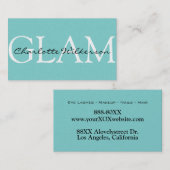 Carte De Visite Turquoise blanc et noir (Devant / Derrière)