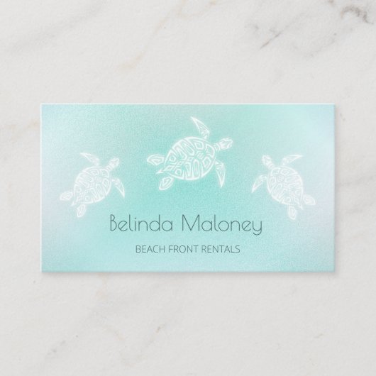 Carte De Visite Turquoise blanc scanner code QR (Devant)