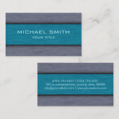 Carte De Visite Turquoise bleu et gris professionnel moderne (Devant / Derrière)