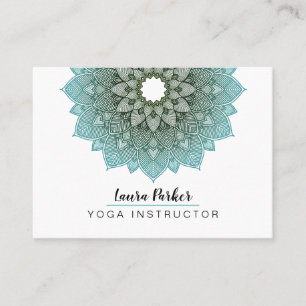Carte De Visite Turquoise Bleu Mandala Lotus Méditation Yoga holis