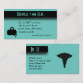 Carte De Visite Turquoise Bleu Médicale (Devant / Derrière)