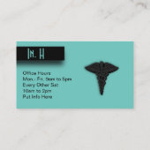 Carte De Visite Turquoise Bleu Médicale (Dos)