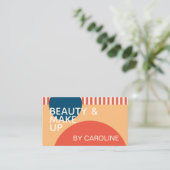 Carte De Visite Turquoise bleu rouille orange ivoire formes Motif (Debout devant)