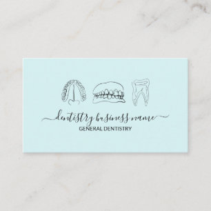 Carte De Visite Turquoise bleu Tooth blanchiment dentaire