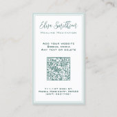 Carte De Visite Turquoise Bleu & Turquoise Aquarelle Botanique Mod (Dos)