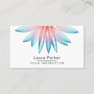 Carte De Visite Turquoise Blue Floral Art Lotus Fleur Yoga Méditat