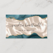 Carte De Visite Turquoise Blue Gold Agate Ivory Luxe (Devant)