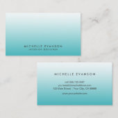 Carte De Visite Turquoise Blue Gradient Creative Simple (Devant / Derrière)