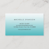 Carte De Visite Turquoise Blue Gradient Creative Simple (Dos)