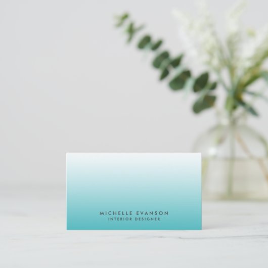 Carte De Visite Turquoise Blue Gradient Creative Simple (Debout devant)