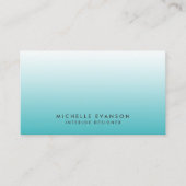 Carte De Visite Turquoise Blue Gradient Creative Simple (Devant)