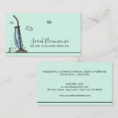 Carte De Visite Turquoise Blue Janitorial Services de nettoyage de (Devant / Derrière)