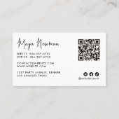 Carte De Visite TURQUOISE BLUE Moderne Élégant Minimal QR Code Cré (Dos)