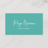 Carte De Visite TURQUOISE BLUE Moderne Élégant Minimal QR Code Cré (Devant)