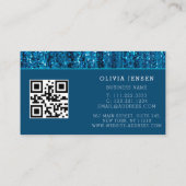 Carte De Visite Turquoise Blue Ombre Parties scintillant Marbre gl (Dos)