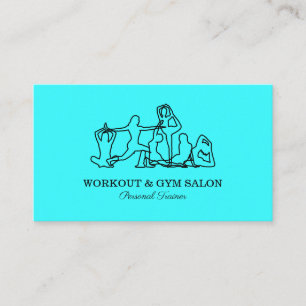 Carte De Visite Turquoise Blue Personal Trainer Gym Yoga