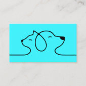 Carte De Visite Turquoise Blue Petsitter chien et logo chat vétéri (Dos)