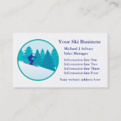 Carte De Visite Turquoise Blue Snow Ski Circle Logo Modèle profess (Devant)