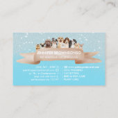 Carte De Visite Turquoise Blue Sparkle Petsiter Chien Groomer (Dos)