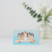 Carte De Visite Turquoise Blue Sparkle Petsiter Chien Groomer (Debout devant)