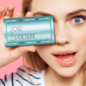 Carte De Visite Turquoise chatoyant avec des diamants Étonnant gla