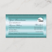 Carte De Visite Turquoise chatoyant avec diamants et logo professi (Dos)