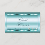 Carte De Visite Turquoise chatoyant avec Diamonds et Photo Profess (Devant)