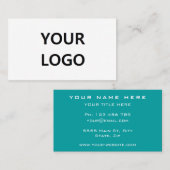 Carte de visite Turquoise - Choisir les couleurs e (Devant / Derrière)