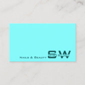 Carte De Visite Turquoise clair et foncé moderne avec Monogramme S (Devant)