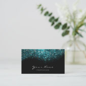 Carte De Visite Turquoise Confetti Maquillage Artiste Lashes Exten (Debout devant)