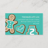 Carte de visite Turquoise Cuisine biscuit (Dos)