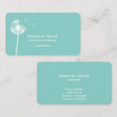 Carte de visite Turquoise Dandelion (Devant / Derrière)